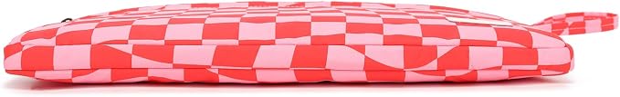 Pink Checkered Laptop Sleeve Case with Handle and Pockets for MacBook Pro 16 and 15 Inch,15.6 Inch Laptop
