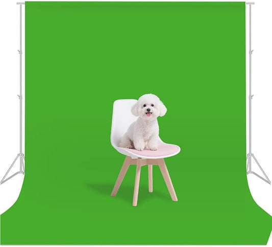 Green Screen Photo Backdrop, Chroma Key Background for Photography, Live Streaming, Zoom Video Studio, Online Courses 10x10FT