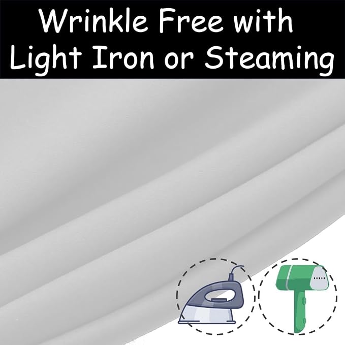 King Mills 10x10 ft White Backdrop Curtain for Photography, Also Serving as Background for Golf Simulators for Home, Streaming Backdrop, Podcast Background, Zoom Backdrop.
