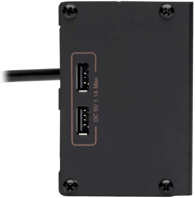 Tripp Lite Isobar 6 Outlet Surge Protector Power Strip with 2 USB Charging Ports,10ft Long Cord, Right-Angle Plug, Metal, 3840 Joules,Lifetime Limited Warranty & $50K Insurance (IBAR6ULTRAUSBB)Black