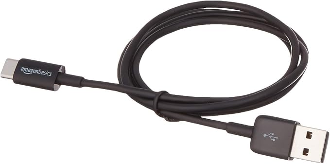 Amazon Basics USB-C to USB-A 2.0 Fast Charger Cable, 480Mbps Data Transfer Speed, USB-IF Certified, for Apple iPhone 16/15, iPad, Samsung Galaxy, Tablets, Car, 3ft, Black