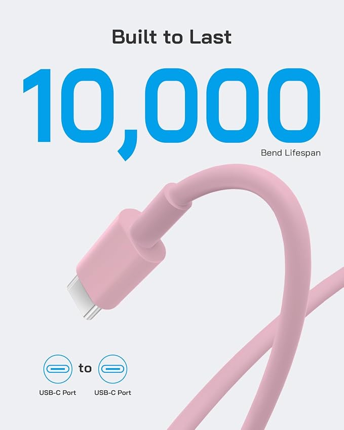 AISNI iPhone 17/16/15 Charger Fast Charging 3 Pack USBC Charger Block with 6 FT Type C Charger Fast Charging Cord Compatible with iPhone 17/17 Plus/17/16/15 Pro Max/16/16 Plus/15/iPad Pro-Pink