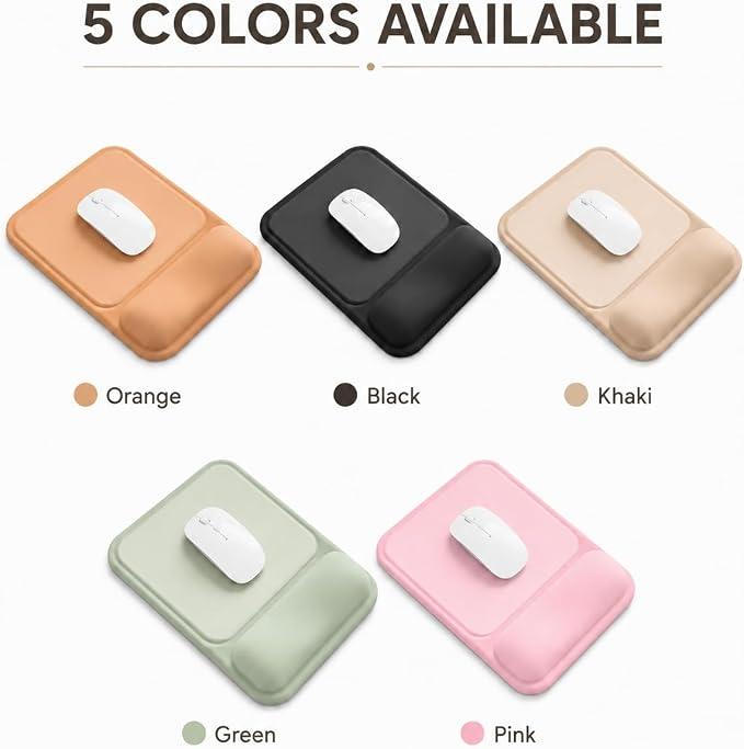 eulps Ergonomic Mouse Pad with Wrist Rest, Gel Mousepad with Soft Wrist Support, Non-Slip PU Base, Smooth Surface Mouse Pad for Wrist Pain Relief, Computer Laptop Office Home & Gaming (Sand Beige)