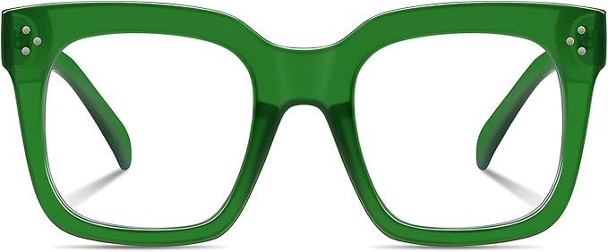 Ovresized Blue Light Blocking Glasses for Women Men Square Computer TV Eyeglasses