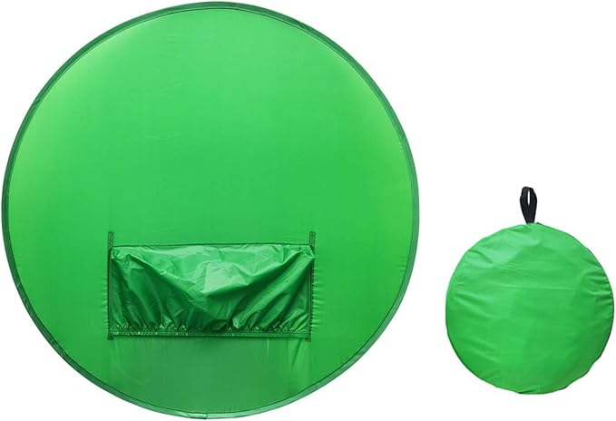 Green Screen Behind Chair Attachment Backdrop Kit,142cm Round Green Screen Backdrop Portable Green Screen Chair Background for Video Chats Video Conference Game Single Layer L Size