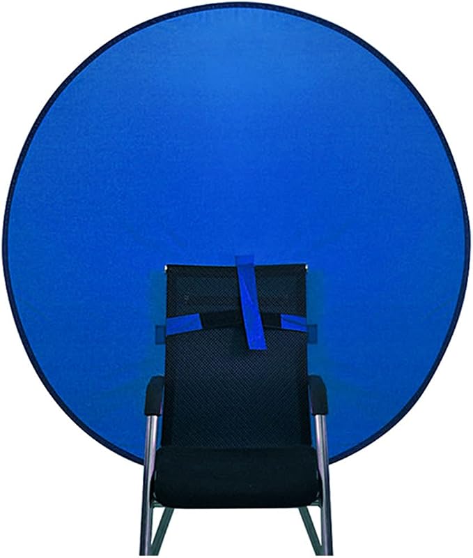 1 PC Green Screen Background, Nylon Background Screen Portable Foldable Backdrop for Live Streaming, Chair Photo Studio Solid (Blue, 110cm, only Screen,NO Stand)