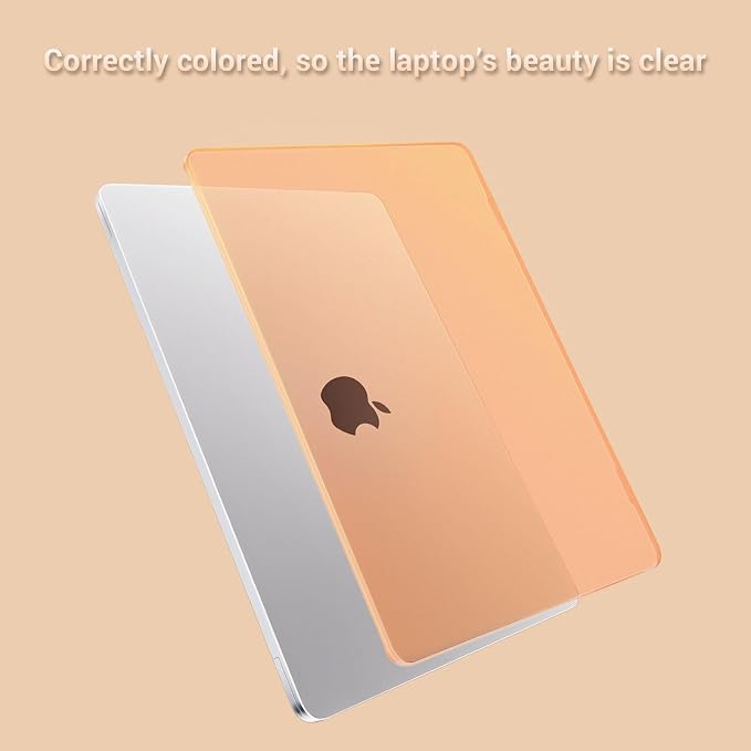 MOSISO for MacBook Air 15 inch Case M5 2026 M4 M3 M2 2025-2023 A3448 A3241 A3114 A2941, 4 in 1 Kit Seamlessly Closes Anti-Fingerprints Matte Hard Shell,Great for Business Travel Study, Cosmic Orange