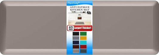4/5 Inch Thick Kitchen Mat - Cushioned Anti Fatigue Mats for Kitchen Floor - Easy to Clean, Waterproof, Non-Slip Kitchen Rug for Sink, Office, Kitchen (24''x70'' Khaki)