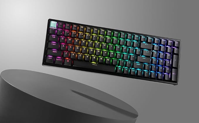 Keychron K4 HE QMK Wireless Gaming Custom Mechanical Keyboard, 2.4 GHz/Bluetooth/Wired 96% Layout Hot-Swappable Programmable RGB Backlit Gateron Magnetic Switches for Mac Windows Black
