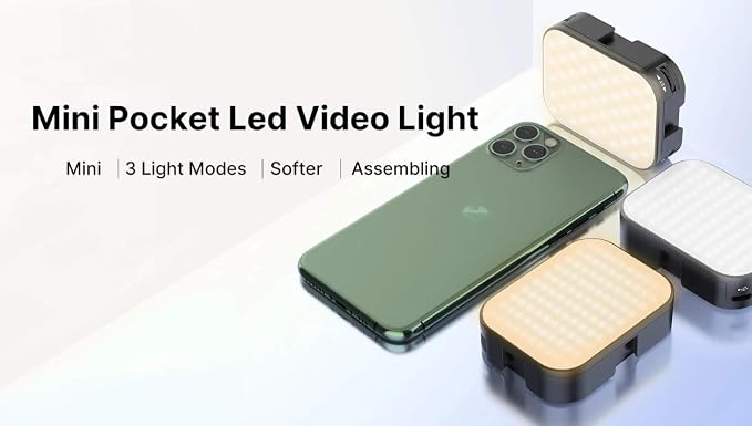 VIJIM VL100C Bi-Color LED Video Light on Camera,Mini Rechargeable 2000mAh LED Camera Lights,CRI95+ Dimmable 2500-6500K Ultra Bright Photo and Video Lighting,LED Fill Lamp
