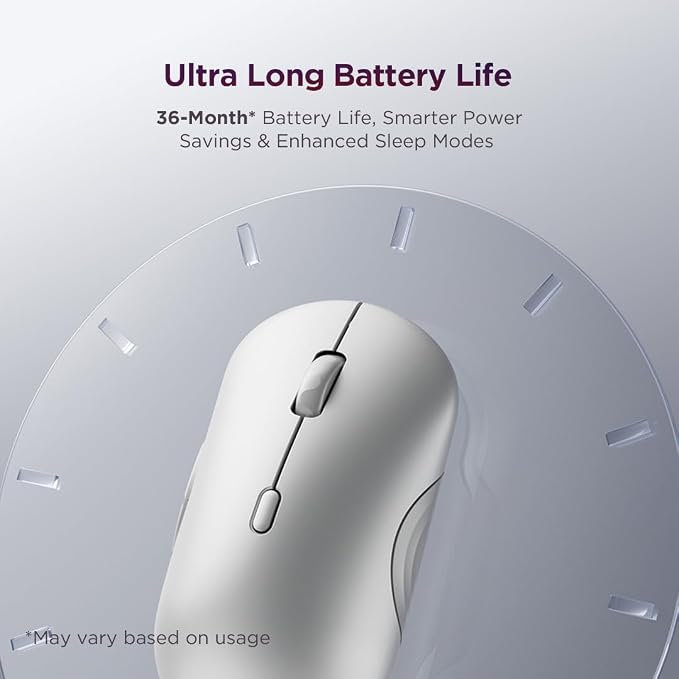 Lenovo 700 Multi-Device Wireless Mouse, Bluetooth or 2.4 GHz USB-A Connection, Connect up to 3 Devices, 36 Month Battery Life, Seashell