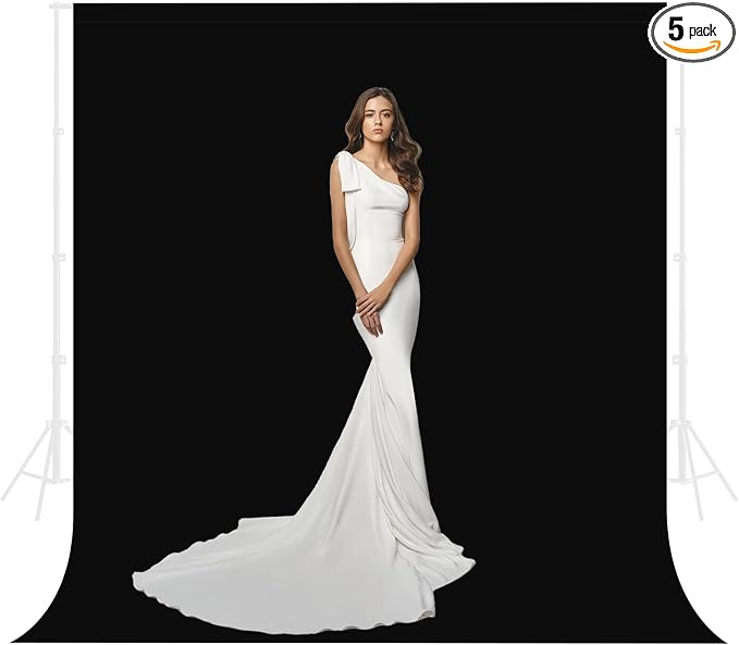 Black Backdrop for Photography 10 x 13 Ft,Black Background Sheet for Photography,Photo Backdrop Curtain for Photoshoot Video Polyester Cloth Video Studio Calls Streaming Gaming