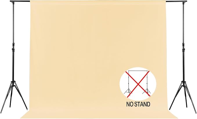 Joccun 8X10FT Champagne Backdrop Background for Photography,Polyester Backdrop Curtain Background Screen for Photography,Photoshoot,Video Recording,Studio(8X10ft,Champagne)