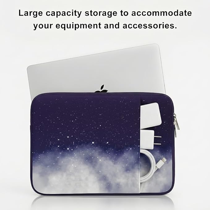Laptop Sleeve Case for MacBook Neo/Air/Pro 13 inches A18/M5/M4/M3/M2/M1 Chip 2026-2020 A3404 A3449 A3240 with 2 Pockets Tablet Bag Accessories (Starry Sky)