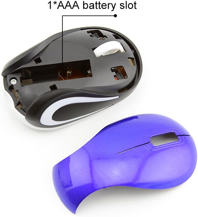 elec Space Mini Small Wireless Mouse for Travel Optical Portable Mini Cordless Mice with USB Receiver for PC Laptop Computer (Blue)