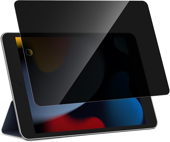 Privacy Screen Protector for iPad 9th Generation 10.2 Inch 2022, Private Tempered Glass Film for iPad 8th/7th Gen 10.2", Touch Sensitive, Anti-Fingerprint, Case Friendly, 1 Pack