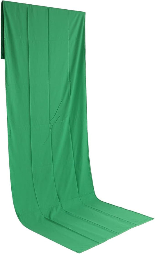 Green Photography Background Cloth, Pure Color Photo Backdrop for Studio Video Matting, 1x3m Polyester Non Reflective Green Screen with Cutout Edges for Portrait Still