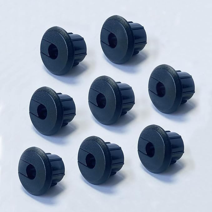 Furniture Wall Hole Bushing Cable Grommet for Starlink Ethernet Cable,Covering 3/4 inch Desk Holes,Universal Cable Management Wire Organizer Pass Through Holes Cover Kits (Black - 8 Pack)