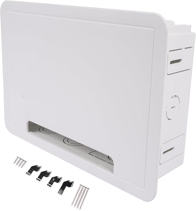 in Wall Cable Management Kit 9" in-Wall TV Media Box Recessed TV Outlet & Network Enclosure - Replacement for Working with Roku, Apple TV, Fire TV Stick