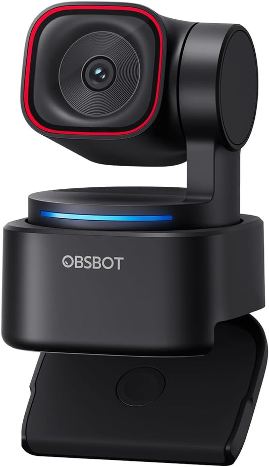 OBSBOT Tiny 3 Lite AI-Powered Spatial Audio 4K Webcam - Compact AI Tracking PTZ Camera with 1/2" Sensor, Tri-Mic, Voice Control, 120FPS, HDR, Webcam for PC, Mac, Laptop, Streaming, Meeting, Switch 2