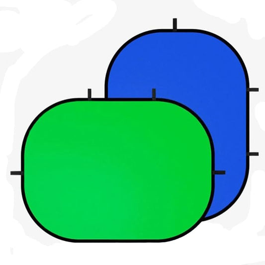 5x6.5ft Pop Up Green Screen, 2-in-1 Blue & Green Collapsible Chroma Key Backdrop for Live Streaming, Zoom Calls, Photography