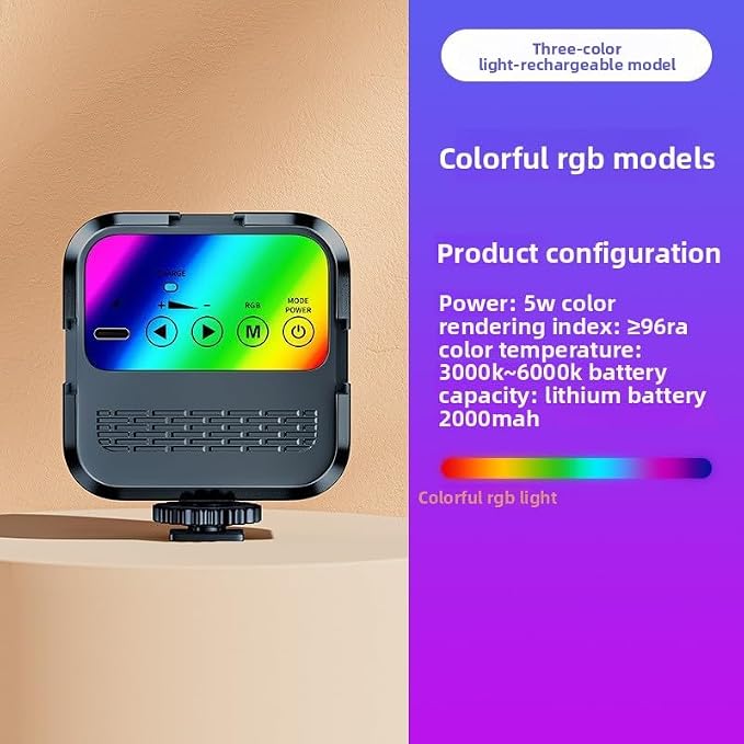 LED Video Light for Camera, Mini Rechargeable Photography Fill Light CRI 95+, Portable Bi-Color 2500K-6000K Vlog Light with 2000mAh Battery for Nikon Sony DSLR, YouTube TikTok Vlogging Zoom Call