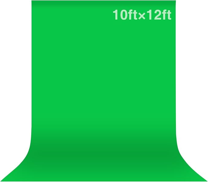 Green Screen Backdrop, 10x12ft (WxH) Photography Chromakey Greenscreen Background Sheet, Polyester Collapsible Green Backdrop Curtain for Streaming, Meeting, Photoshoot, Video Recording