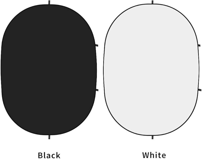 5x6.5ft Pop Up Black White Backdrop, Double-Sided Collapsible Portable Background with Carry Bag for Photography, Live Streaming