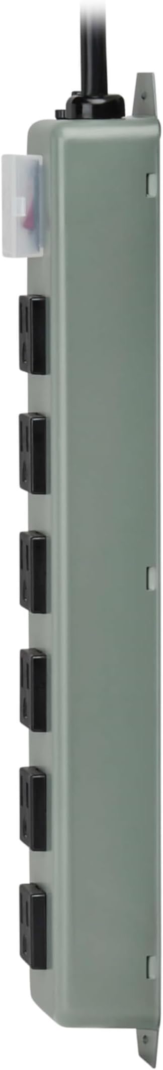 Eaton Tripp Lite series 6-Outlet Heavy Duty Power Strip, Metal, Mountable (Wall Mount & Under Desk) 15ft Extension Cord, On/Off Switch Cover, Industrial Garage Shop Work Bench Applications (UL24CB-15)