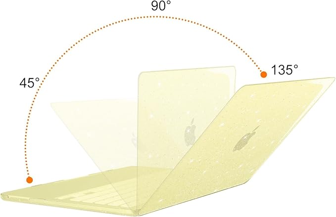 MOSISO Sparkly Glitter Case Compatible with MacBook Neo Case 13 inch 2026 Release Model A3404 with A18 Pro Chip, Crack-Resistant Protective Hard Shell Case&Keyboard Cover&ScreenFilm&Pouch, Citrus