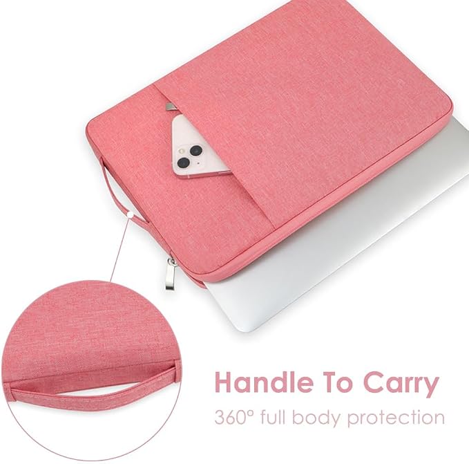 Laptop Sleeve Case for MacBook Neo 13'' with A18 Pro Chip Released in 2026 (Model:A3404) Protective with Handle Travelling Carrying Canvas Bag Accessories for Students Home Office (Pink)