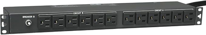 Tripp Lite 24 Outlet Horizontal 1U Rackmount PDU, 15 Amps, 120V, 15ft Cord, Power Strip for Network Server Racks, Two 15A Circuit Breakers, NEMA 5-15 Outlets & L5-30P Input, 5-Year Warranty (PDU2430)