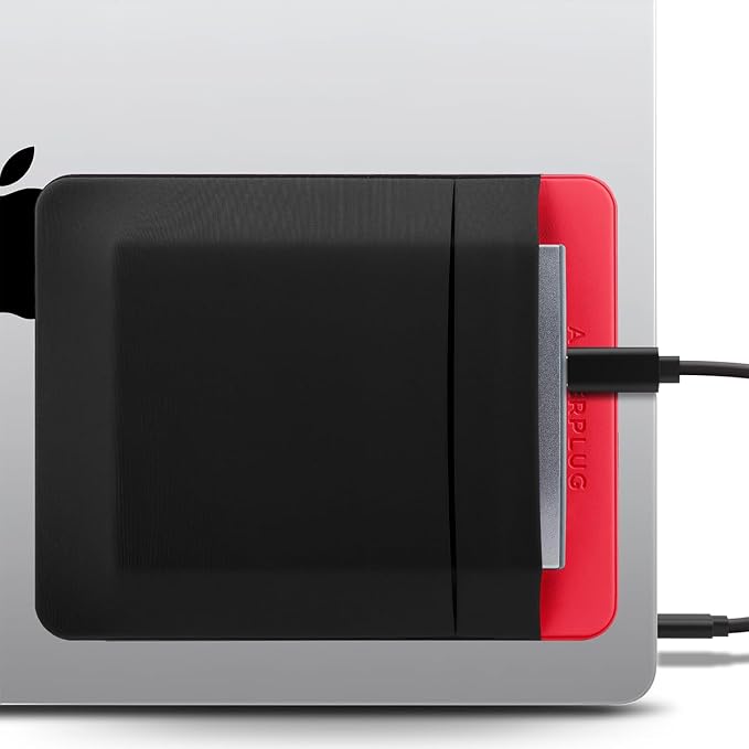 2-Pocket Adhesive Hard Drive Holder for Laptop, Stick-On Pocket Pouch for External Portable SSD, HDD, Slim Mouse and Cables (Large - Fits SSD & 2.5" Drives)