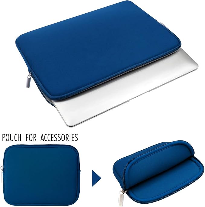 RAINYEAR 11-11.6 Inch Laptop Sleeve Protective Case Soft Cover with Accessories Pouch, Compatible with MacBook Neo A18 11.6" MacBook Air for 11" Notebook Tablet Chromebook (Navy Blue)