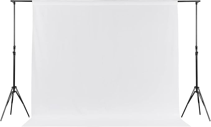 Joccun 7X10FT White Backdrop Background for Photography,Polyester Backdrop Curtain Background Screen for Photography,Photoshoot,Video Recording,Studio(7X10ft,White)
