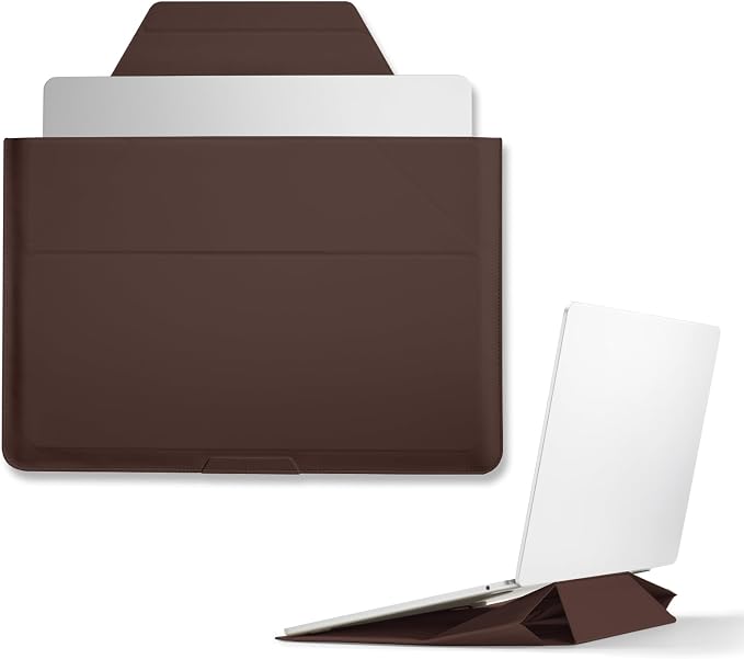 MOFT Laptop Carry Sleeve, 2-in-1 Laptop Bag & Stand for 13" MacBook Air/Pro, MacBook Neo & Dell/HP/Lenovo, Stylish Slim Computer Sleeve Bag with Expandable Storage for Computer Accessories, Brownie