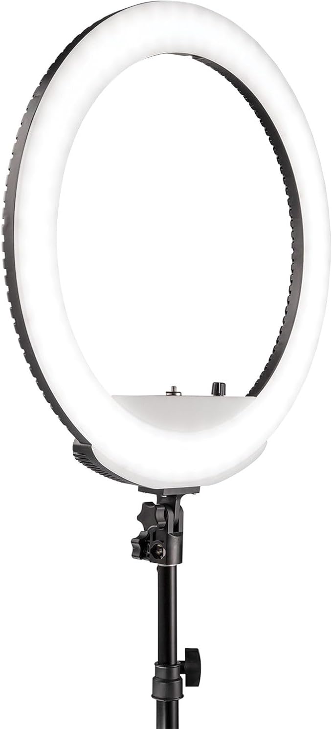 Westcott 18” Bi-Color LED Ring Light Kit with Batteries and Stand Professional Studio Continuous Lighting for Photography, Video Conferencing, Hair & Makeup Salons, Tattoo Studios, YouTube & TikTok