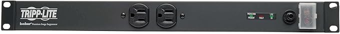 Tripp Lite 12-Outlet Rackmount PDU Isobar Surge Protector Power Strip, 15A, 3840 Joules, 15ft Cord with 5-15P Plug, 1U Rack-Mount, Lifetime Manufacturer's Warranty & $25,000 Insurance (ISOBAR12ULTRA)