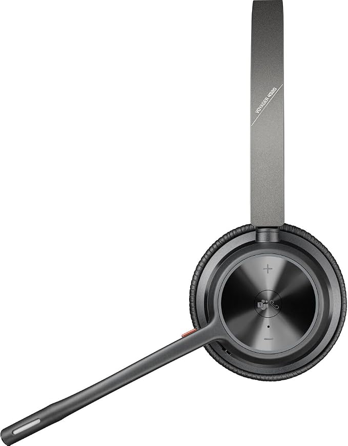 Poly - Voyager 4320 UC Wireless Headset (Plantronics) - Headphones with Boom Mic - Connect to PC/Mac via USB-A Bluetooth Adapter, Cell Phone via Bluetooth - Works with Teams (Certified), Zoom & More