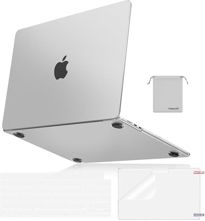 MOSISO for MacBook Air 15 inch Case M5 2026 M4 M3 M2 2025-2023 A3448 A3241 A3114 A2941, 4 in 1 Kit Seamlessly Closes Anti-Fingerprints Matte Hard Shell,Great for Business Travel Study, Matte Clear