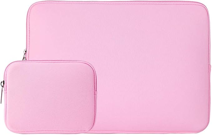 RAINYEAR 13 Inch Laptop Sleeve Case with Accessories Pouch, Compatible with 13.3" MacBook Air/Pro M1 M2 M3 M4 M5 A3449 A3240 A3113 A2681 A2338 (Pink)