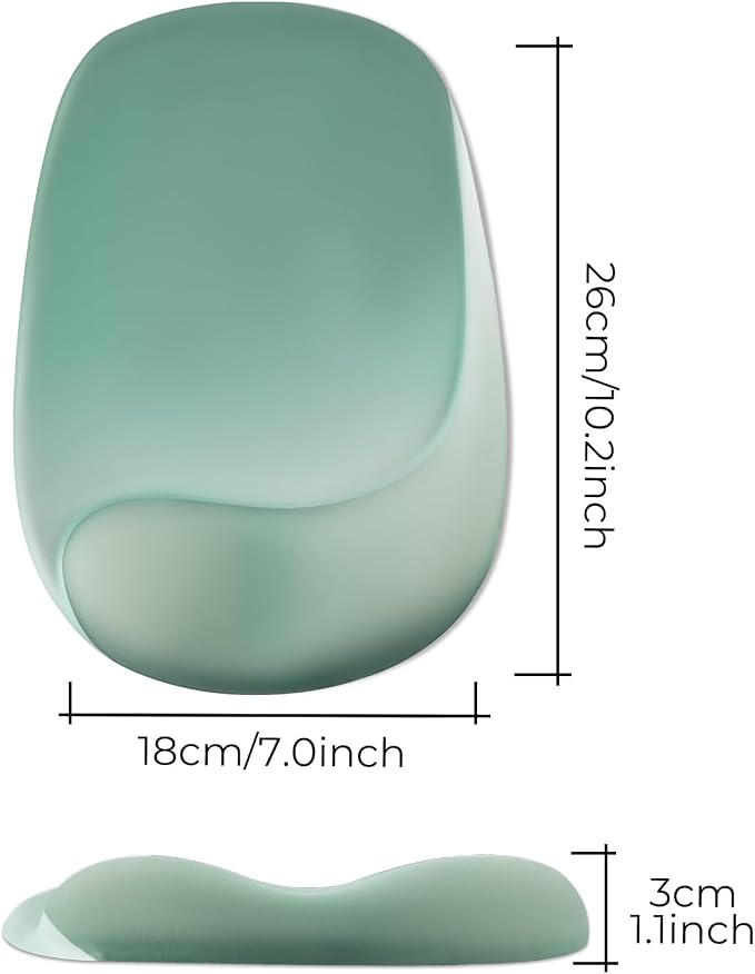 Mouse Pad with Wrist Rest Support, Ergonomic Mousepad with Comfortable Gel Cushion, Gaming Mouse Pad with Non-Slip PU Base, Relieve Pain Relief, for Home Office Computer Laptop, Green