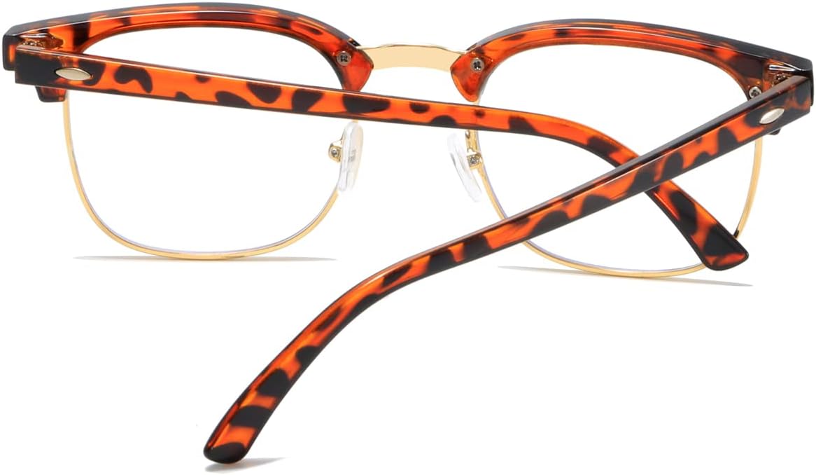 Fashion Vintage Classic Semi-Rimless Half Frame Clear Lens Glasses