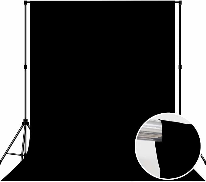 Photo Backdrop Black Background Cloth Professional Photography 10x10ft Seamless Design Eliminates Wrinkle Portrait Photography Wedding Dark Theme Decorations