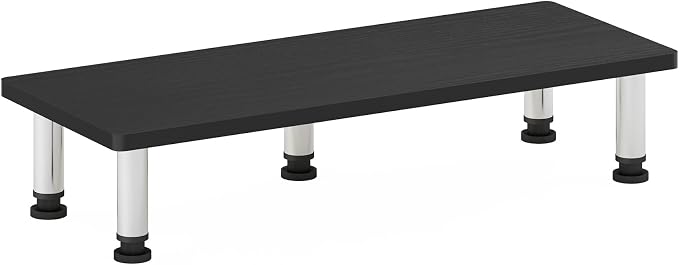 Furinno Turn-N-Tube Monitor Riser Stand, Americano, Stainless Steel Tubes