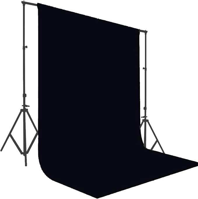 King Mills 10x10 ft Black Backdrop Curtain for Photography, Also Serving as Background for Golf Simulators for Home, Streaming Backdrop, Podcast Background, Zoom Backdrop.