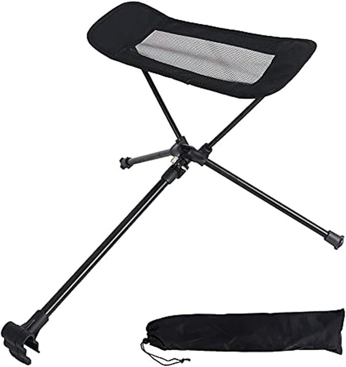 Universal Camping Chair Foot Rest Ottoman Folding Attachable Leg Rest Recliner Lazy Retractable Accessories for Retractable Stool Hammock Beach Chair