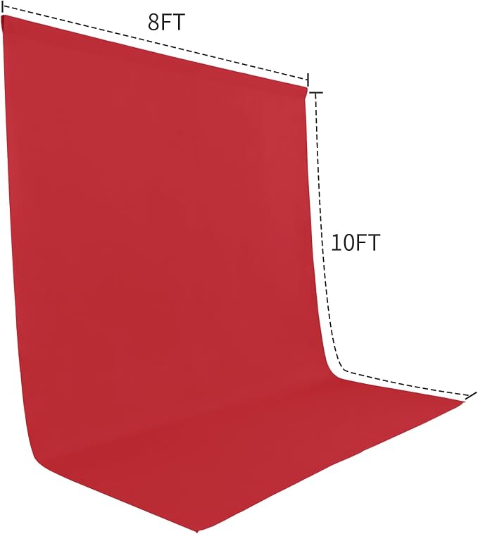 Sugargirl 8FTX10FT Bright Red Screen Backdrop Background for Photography, Polyester Photo Backdrop for Photoshoot, Party, Video and Television (1 Panel)