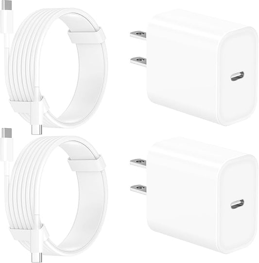 [Apple MFi Certified] iPhone 17 Charger Fast Charging, Linocell 4Pack 20W USB C Charger Dynamic Power Adapter Type C Wall Chargers + 6FT Type C Cord for iPhone 17/17 Pro/17 Pro Max/16/15/iPad/AirPods