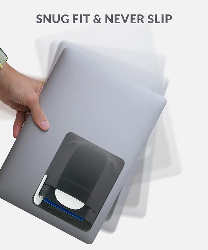 2-Pocket Adhesive Hard Drive Holder for Laptop, Stick-On Pocket Pouch for External Portable SSD, HDD, Slim Mouse and Cables (Large - Fits SSD & 2.5" Drives)